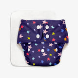 BASIC Cloth Diaper, New & Improved with EasySnap & Quick Dry UltraThin Pad - Bluestar