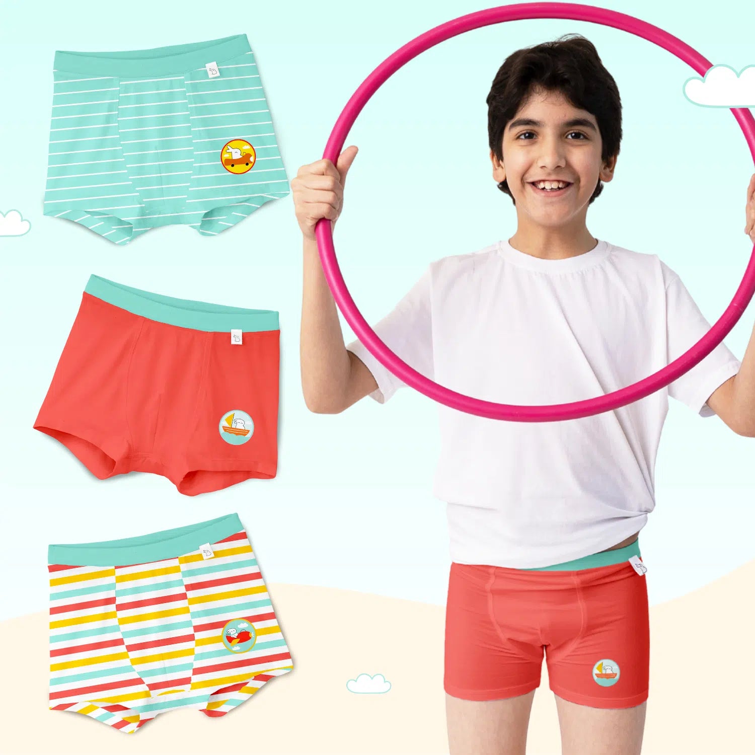 Supersoft Boys Trunks (Cloudloom) Pack of 3