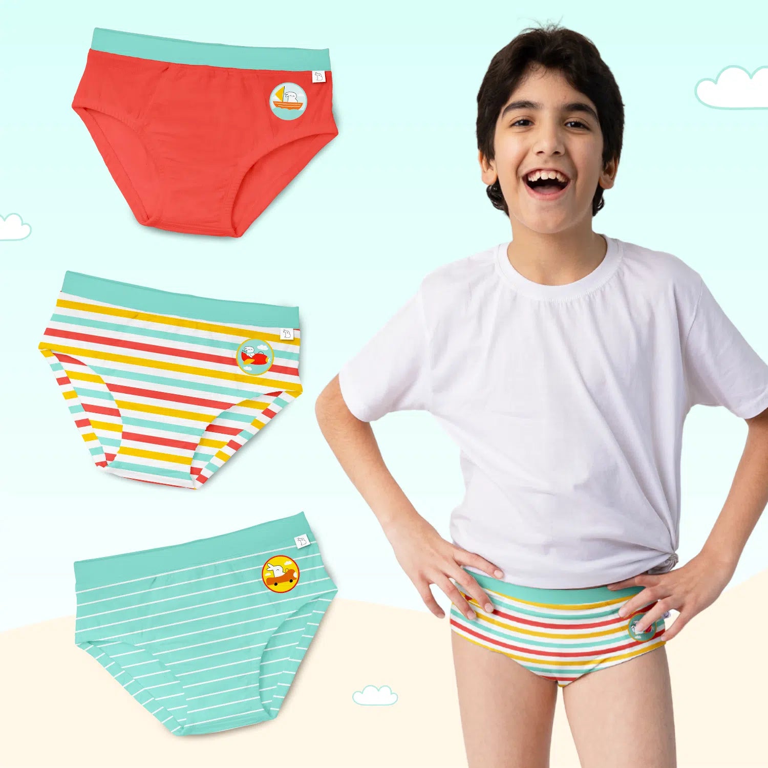 Supersoft Boys Briefs (Cloudloom) Pack of 3