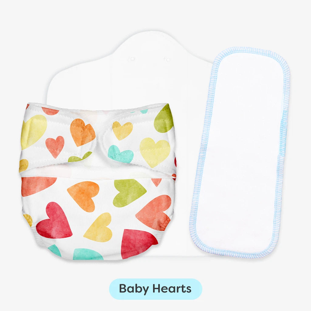 Newborn Cloth Diaper Combo with DryFeel Pad
