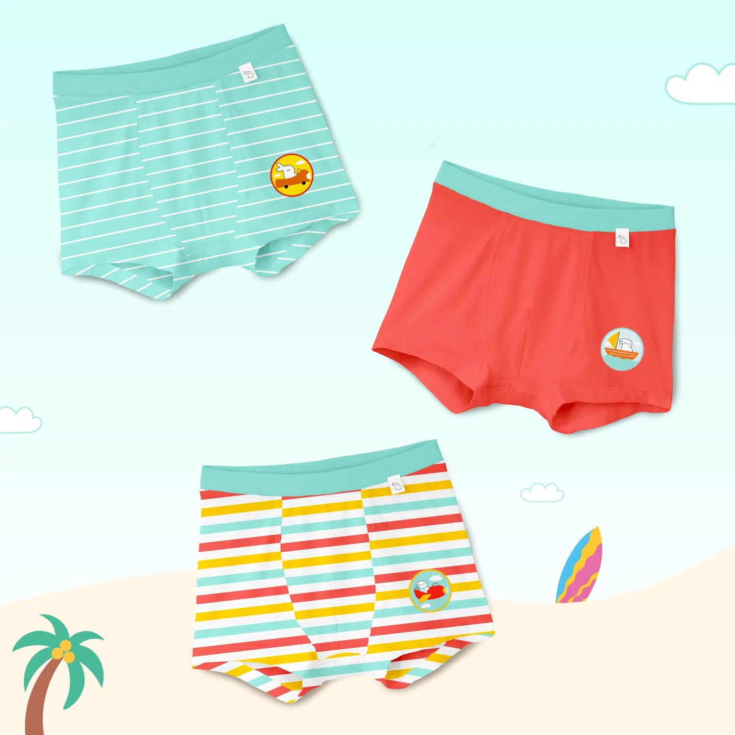 Supersoft Boys Trunks (Cloudloom) Pack of 3