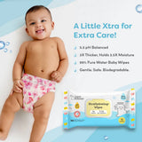 99% Pure Water Baby Wipes Pack of 72 (3x Thicker)