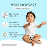 UNO Regular Cloth Diaper with only Dry Feel Pad (No Booster) - Little Footballer