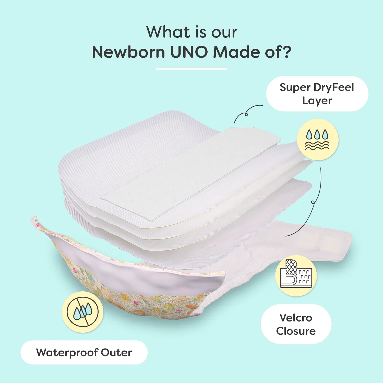 Ikat Chevron Newborn UNO Cloth Diaper