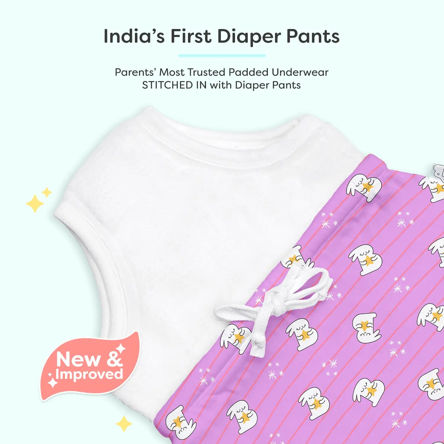 Adjustable Diaper Pants with Drawstrings - 3 Pack
