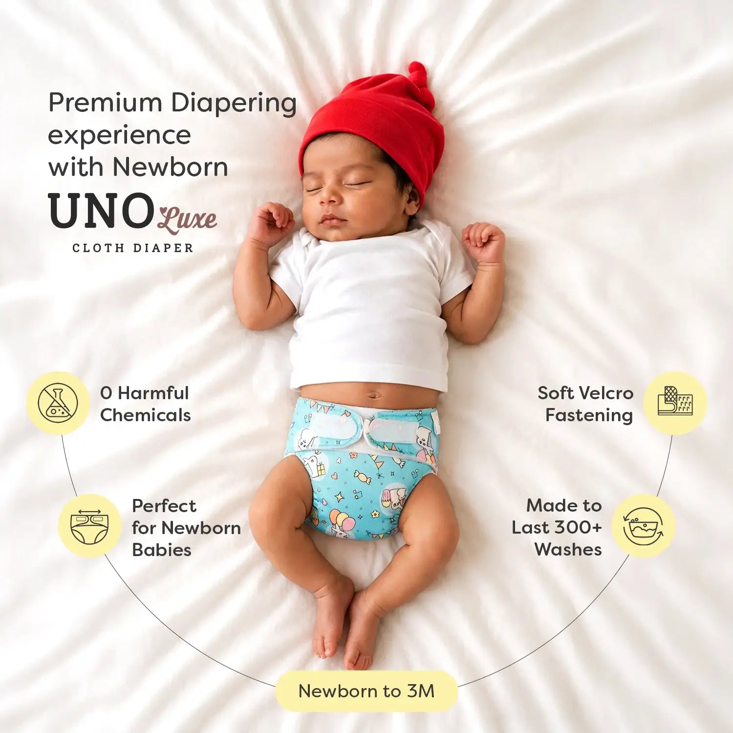 Newborn UNO Luxe Premium Cloth Diaper