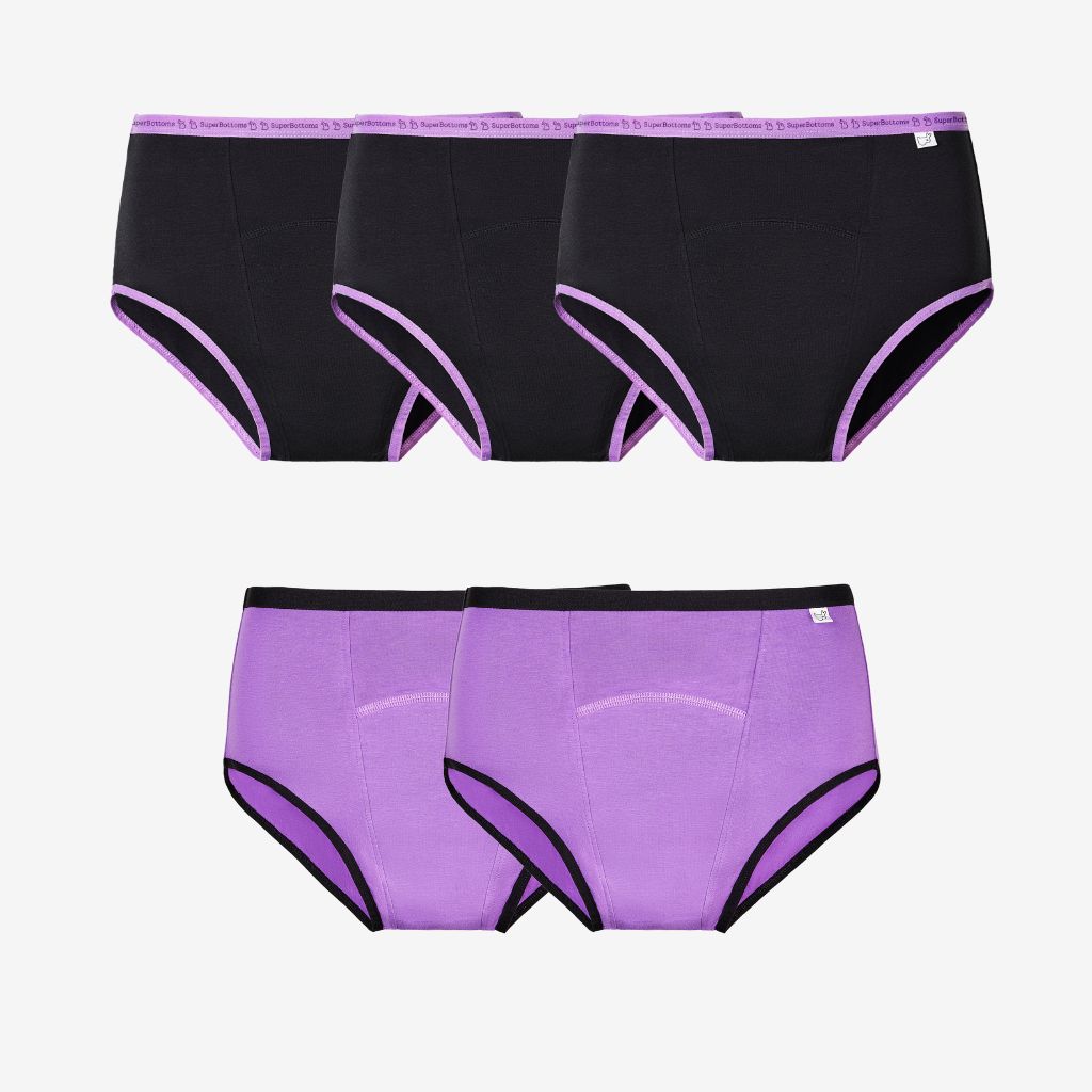 Assorted Ultra 6X Absorbent Leakproof Period Underwear - Pack of 5