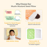 Mustard Seed Pillow with 2 Muslin Pillow Covers - Lazy Daisy & Dreamy Shells