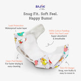 Sheep - BASIC Cloth Diaper, New & Improved with EasySnap & Quick Dry UltraThin Pad
