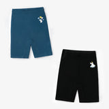 Cycling Shorts for Girls - Pack of 2 (Black Navy Blue)