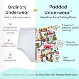 Adjustable Diaper Pants with Drawstrings + 6 Padded Underwear Combo