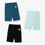 Cycling Shorts for Girls - Pack of 3 (Black Navy Blue Mint Green)