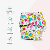 BASIC Cloth Diaper (Doodles) with EasySnap Quick Dry Pad