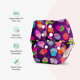 Pack of 7 BASIC Diaper, New & Improved with EasySnap & Quick Dry UltraThin Pad - (7 Shell + 7 Pads) - No Print Choice