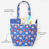 Multipurpose Canvas Tote (Blue Floral)