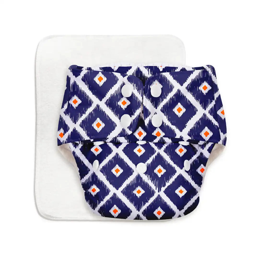 Tie n Die - BASIC Cloth Diaper, New & Improved with EasySnap & Quick Dry UltraThin Pad
