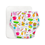 BASIC Cloth Diaper (Doodles) with EasySnap Quick Dry Pad