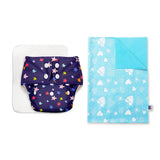 BASIC Cloth Diaper (Bluestar) + Changing Mat (S) Breezy Blue