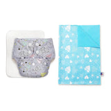 BASIC Cloth Diaper (Airplane) + Changing Mat (M) Breezy Blue