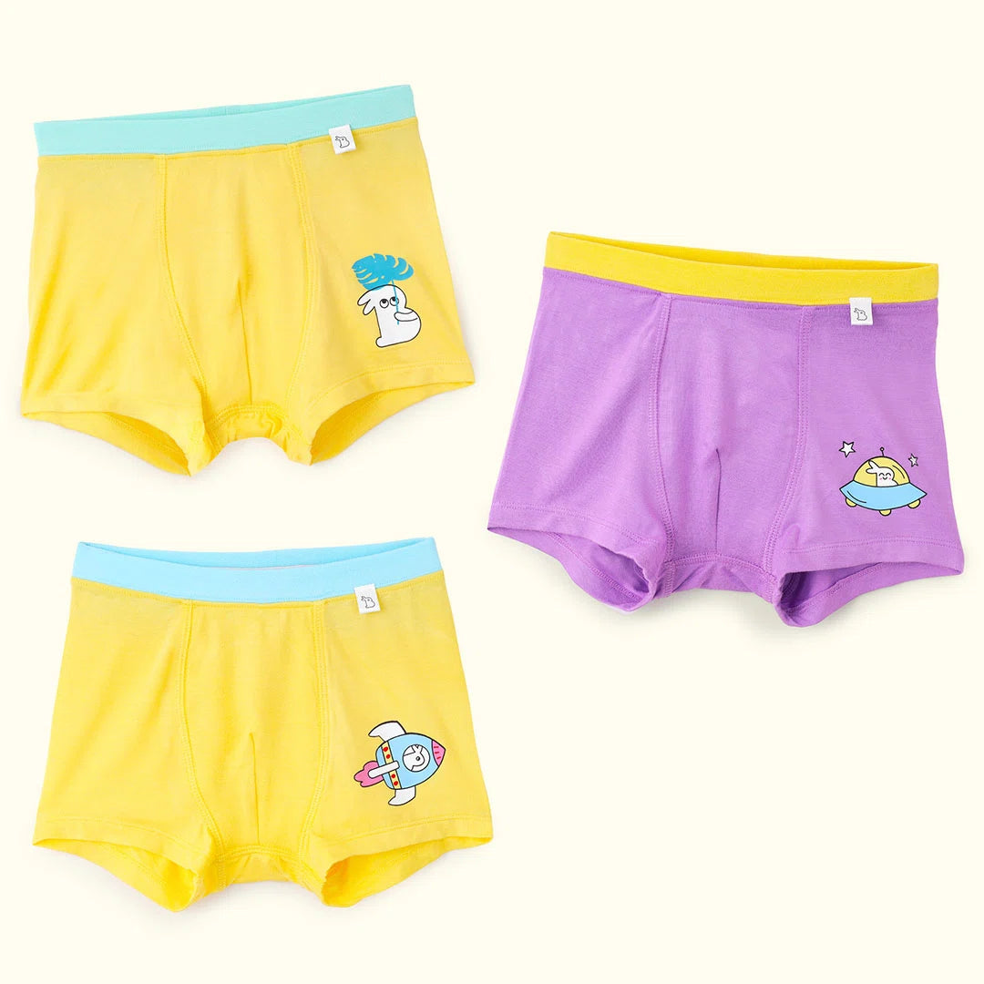 Pack of 3 Boy Trunks - Autumn Charm, Supersonic & Comet Cuddles