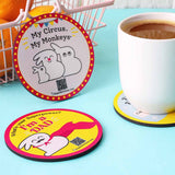 Bumazing Treasures - Coasters cum Magnet - Pack of 3 (Round)