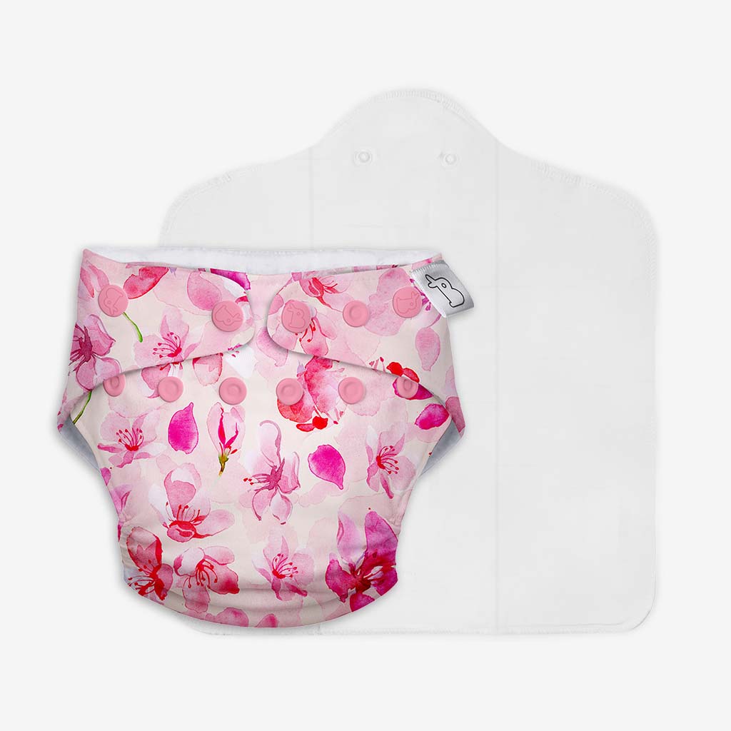 UNO Regular Cloth Diaper with only Dry Feel Pad (No Booster) - Cherry Blossom