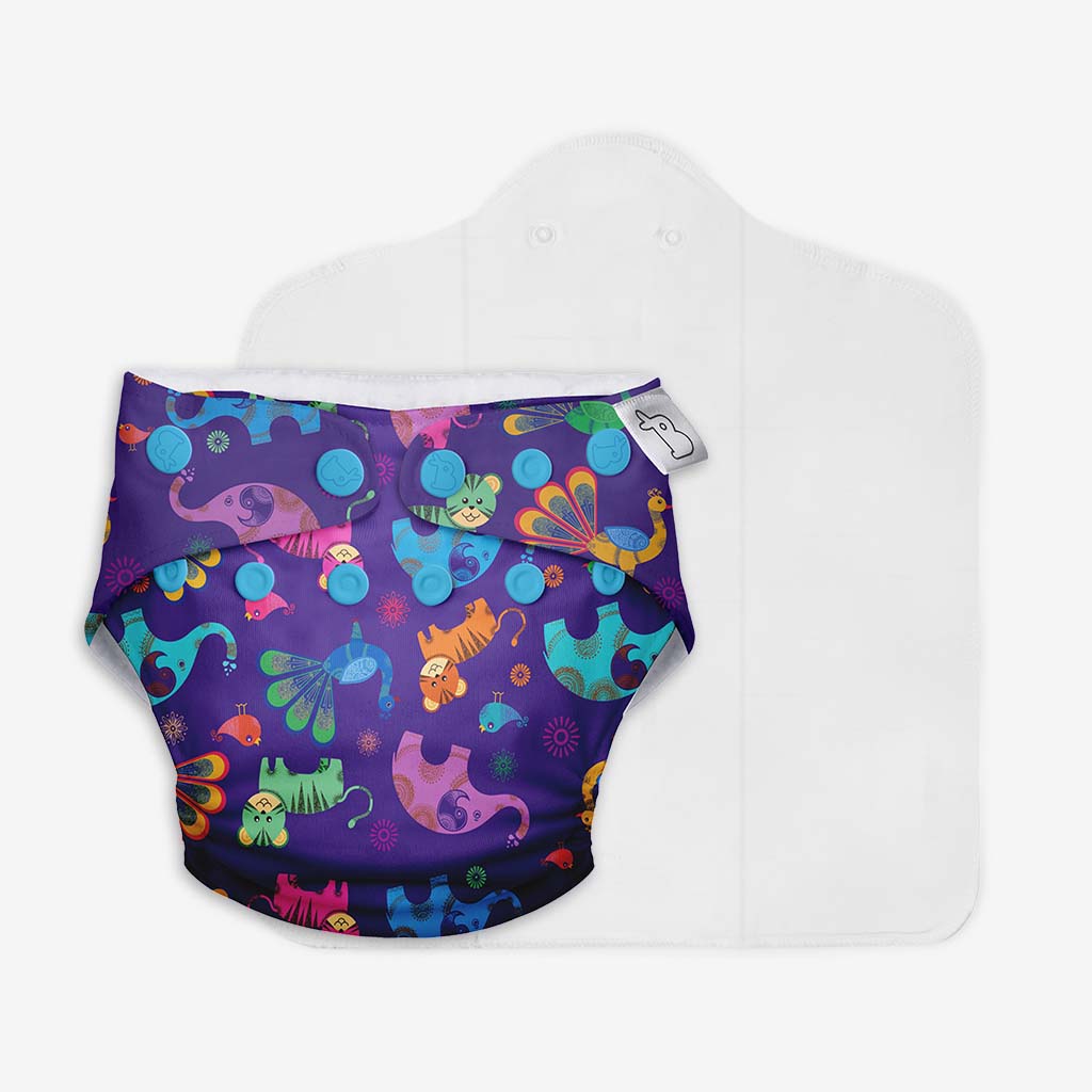 UNO Regular Cloth Diaper with only Dry Feel Pad (No Booster) - Purple Love