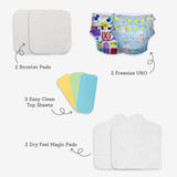 Freesize UNO Cloth Diaper Pack with Pads