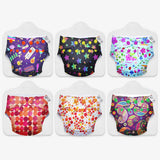Pack of 6 UNO Regular Cloth Diaper + 6 Dry Feel Magic Pads