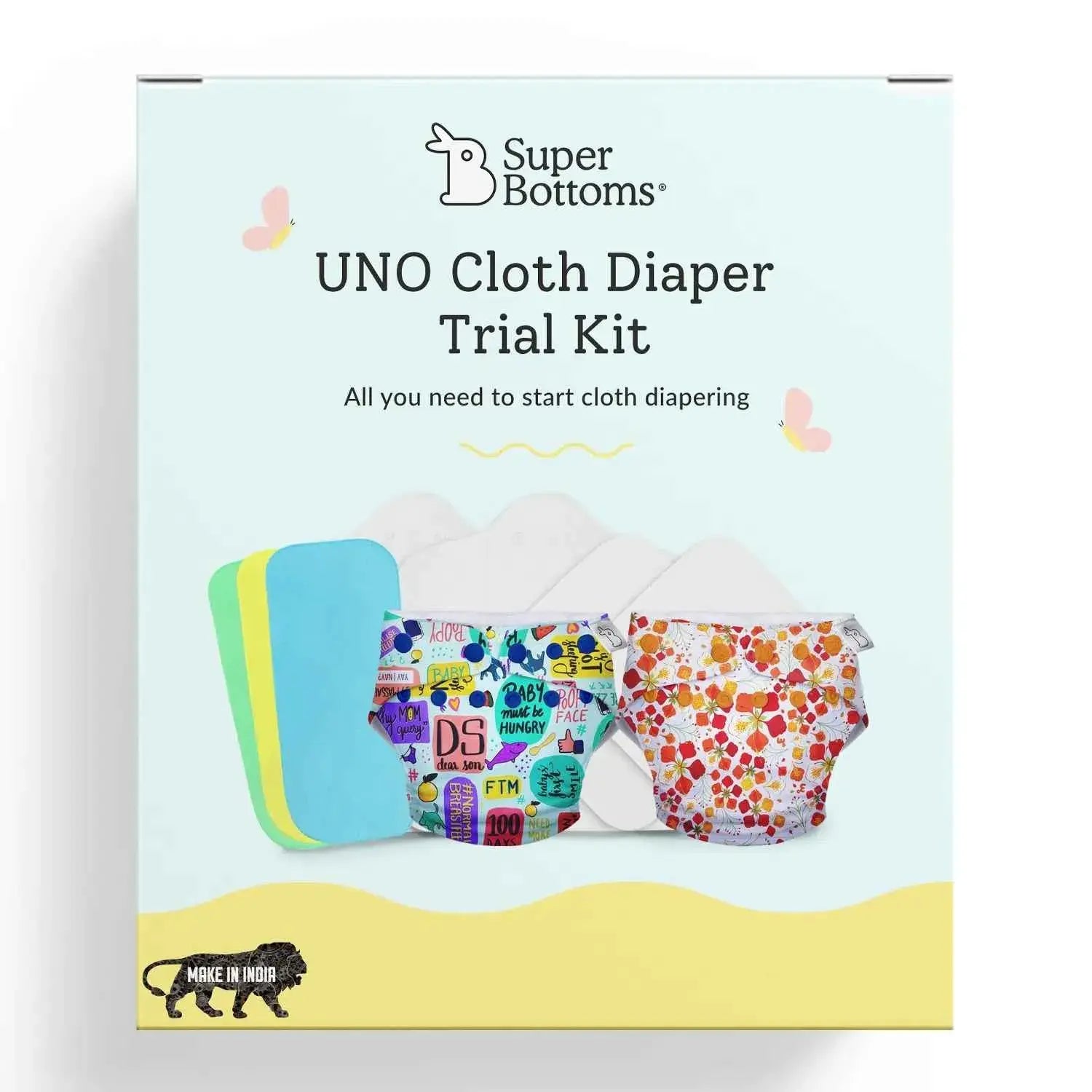 UNO Cloth Diaper Starter Kit with 2 Freesize UNO