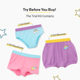 Girls Underwear Starter Kit Brief Bloomer Boyshort Set