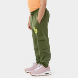 SuperBottoms Premium Joggers for Kids - Pack of 2 (Olive Green & Orange)
