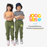 SuperBottoms Premium Joggers for Kids - Pack of 2 (Olive Green & Orange)
