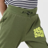 SuperBottoms Premium Joggers for Kids - Pack of 2 (Olive Green & Orange)