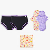 Period Underwear 2 Pack (Black) + 2 Cloth Pads