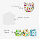 Newborn UNO Cloth Diaper + 3 DryFeel Langot