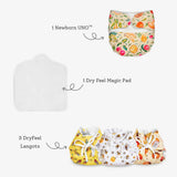 Newborn UNO Cloth Diaper + 3 DryFeel Langot