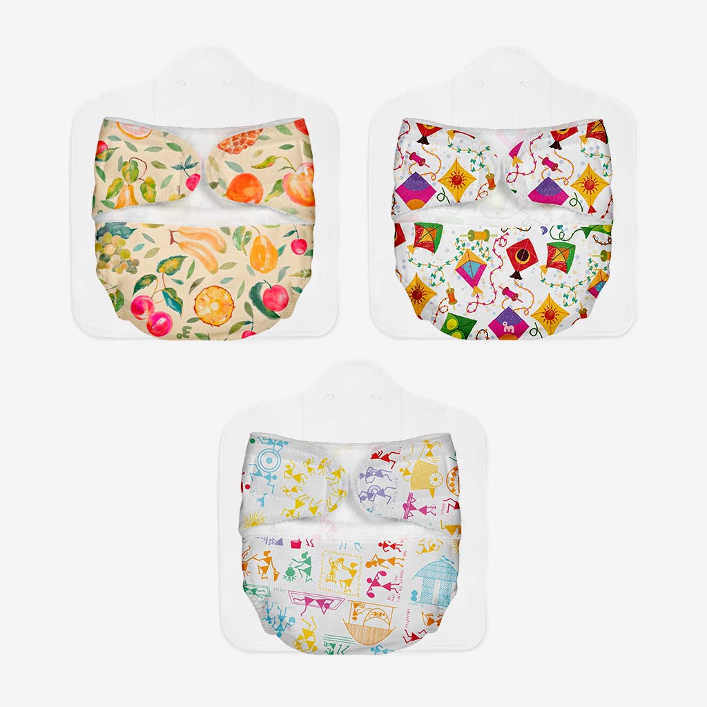 Fruit Burst - Coloured Skies - Warli White