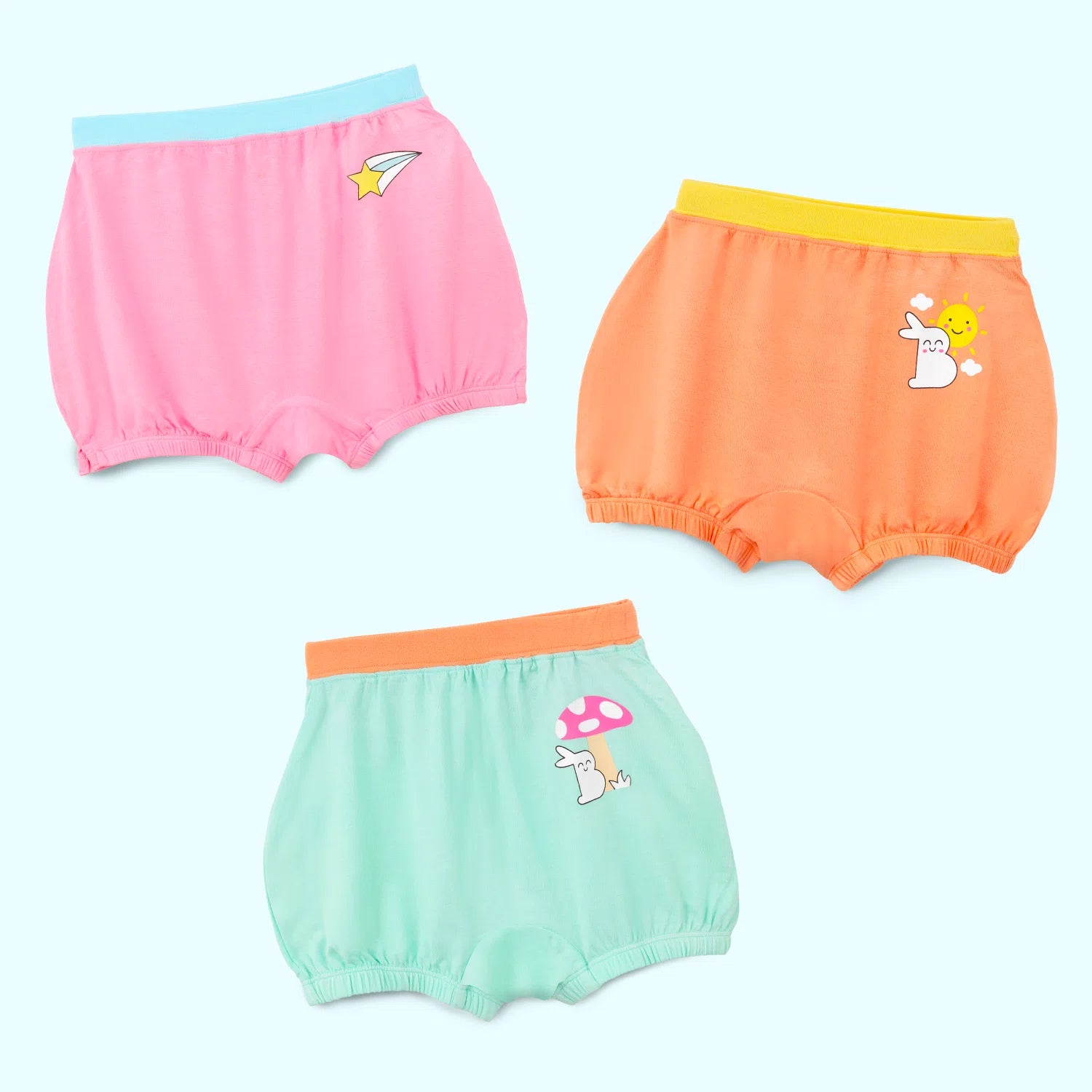 Pack of 3 Girl Bloomers - Sunkissed, Mushroom Magic & Inky Pinky