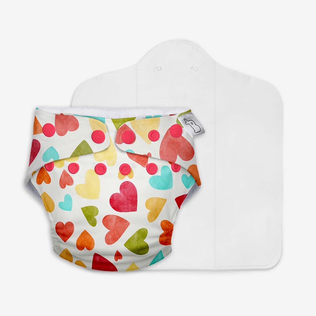 UNO Regular Cloth Diaper with only Dry Feel Pad (No Booster) - Baby Hearts