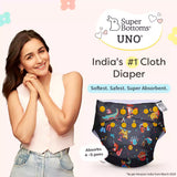 UNO Regular Cloth Diaper with only Dry Feel Pad (No Booster) - A for Animal
