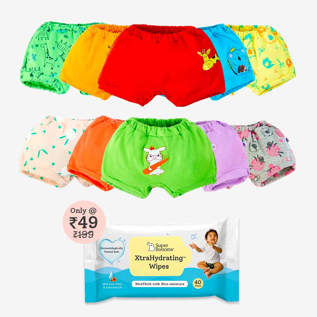 Bloomers Pack of 10 with Wipes 40s Pack