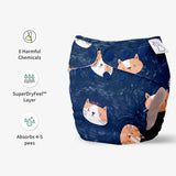 UNO Regular Cloth Diaper with only Dry Feel Pad (No Booster) - Good Cat-titude
