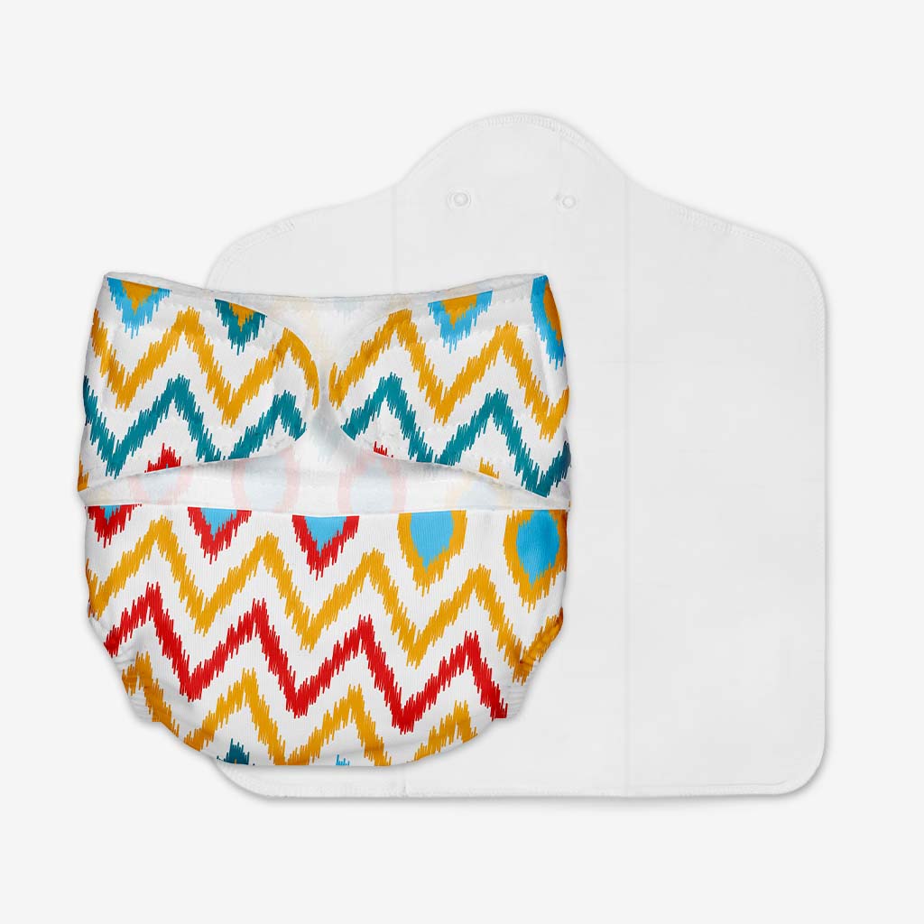 Newborn UNO Cloth Diaper (Ikat Chevron)