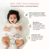 Airplane - BASIC Cloth Diaper, New & Improved with EasySnap & Quick Dry UltraThin Pad