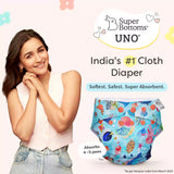 Pack of 3 UNO Regular Cloth Diaper + 3 Dry Feel Magic Pads