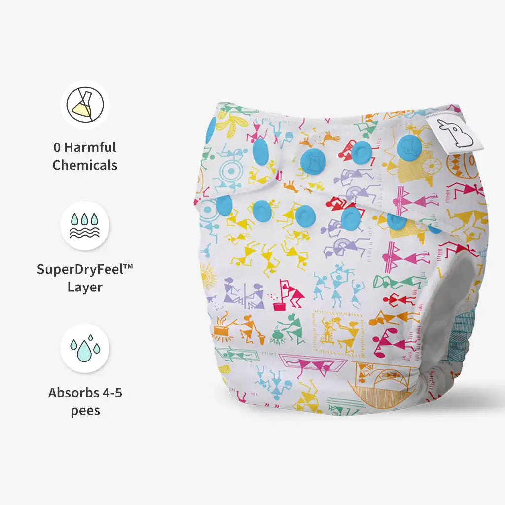 3 Newborn UNO Cloth Diaper + 1 Mustard Seed Pillow