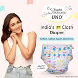 UNO Regular Cloth Diaper with only Dry Feel Pad (No Booster) - White Warli