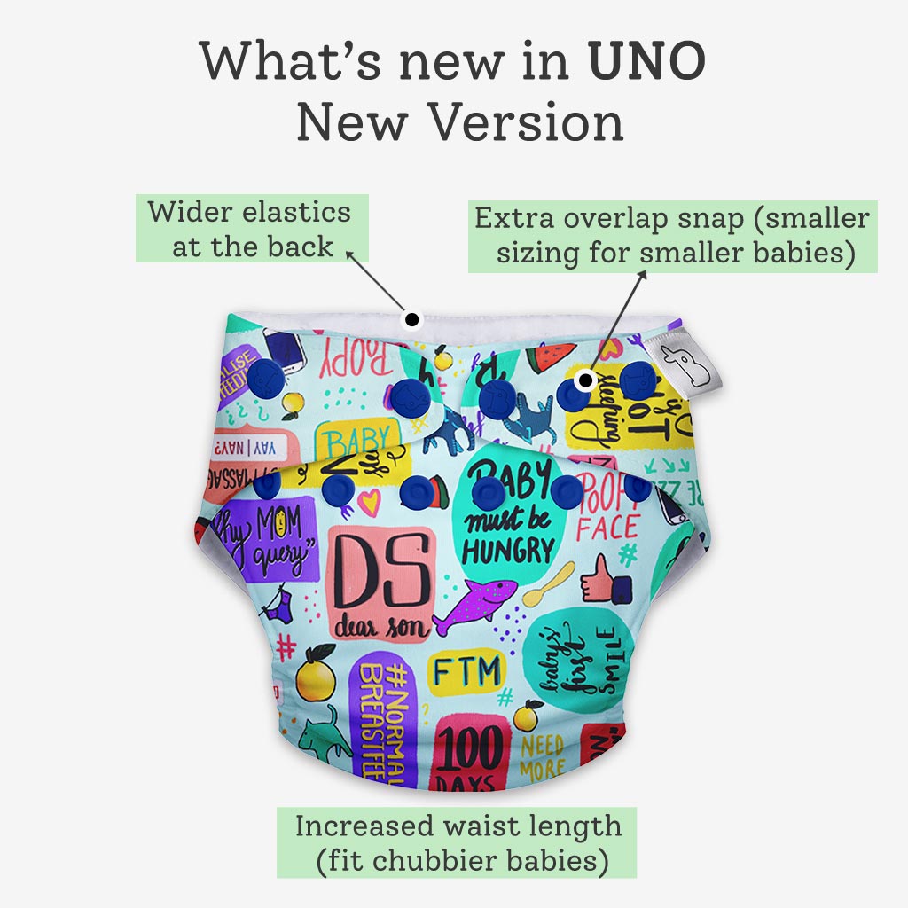 Reusable Freesize UNO Cloth Diaper for Baby