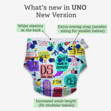 Reusable Freesize UNO Cloth Diaper for Baby